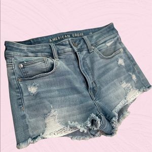 🇺🇸 AMERICAN EAGLE 🦅 Hi Rise Shortie Stretch Shorts!